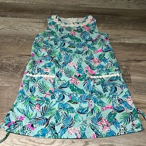 Size 8 Lilly Pulitzer dress with 2 front pockets. Lined. Stain as pictured